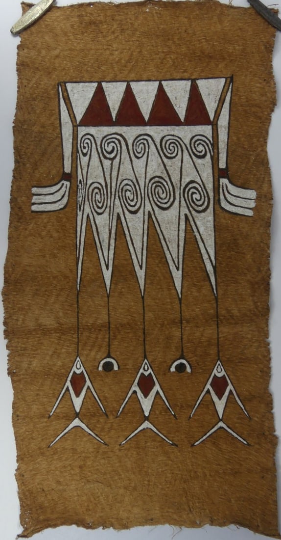 TAPA PAPUA NEW GUINEA BARK CLOTH PAINTING (1 of 6)