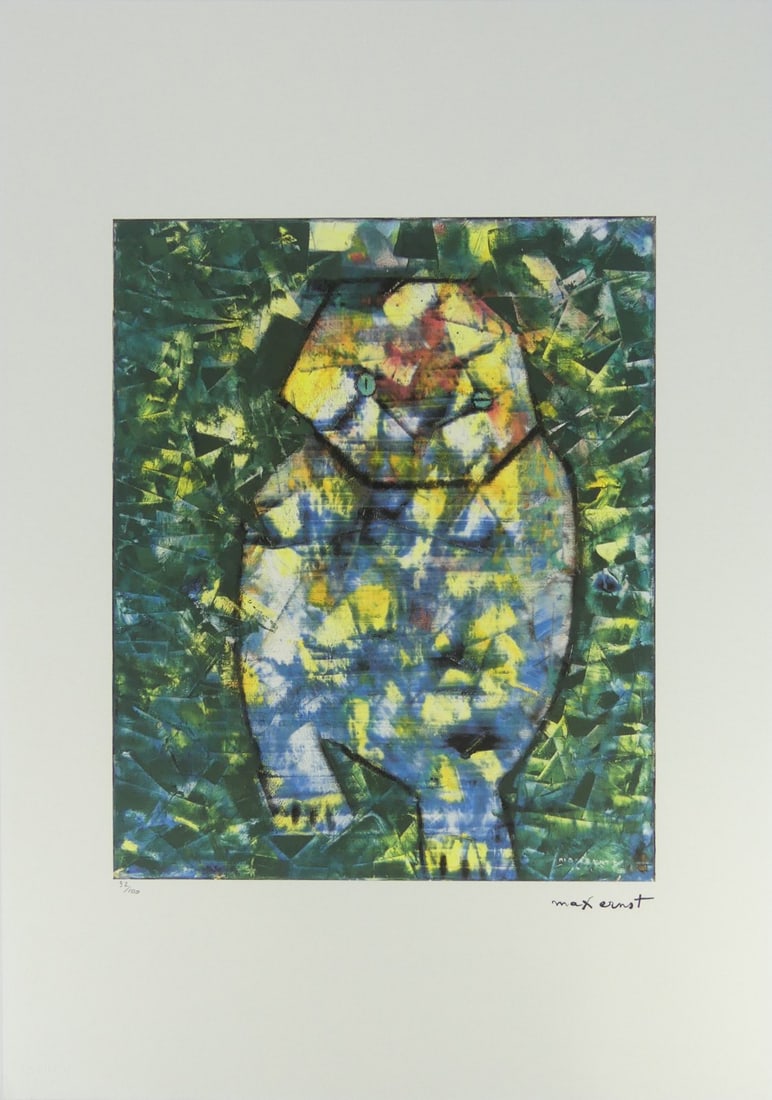 MAX ERNST 'TACHES DE SOLEIL' LITHOGRAPH: Max Ernst 'Taches De Soleil' lithograph. Signed in the plate lower right. Numbered in pencil 92/100 and holds blindstamp lower left. Sheet measures 27 5/8" x 19 5/8".