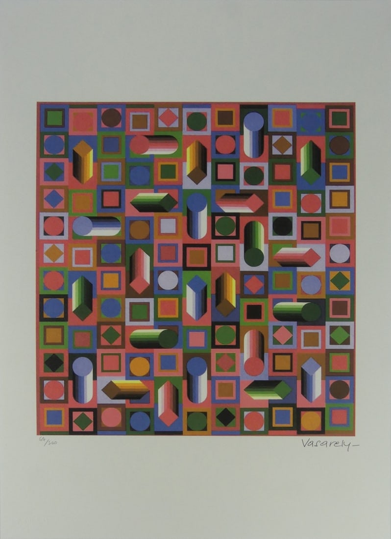 VICTOR VASARELY 'SYRAM PRISM' LITHOGRAPH (1 of 8)