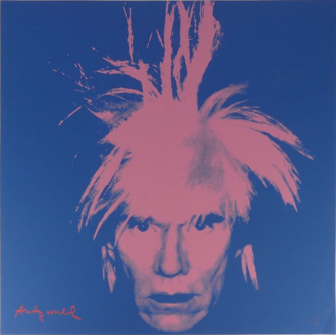 ANDY WARHOL 'SELF PORTRAIT' LITHOGRAPH: Andy Warhol 'Self Portrait' lithograph. Signed in the plate lower left. Numbered in pencil 75/2400 lower right. Stamped to verso. Sheet measures 23 5/8" x 23 3/4".