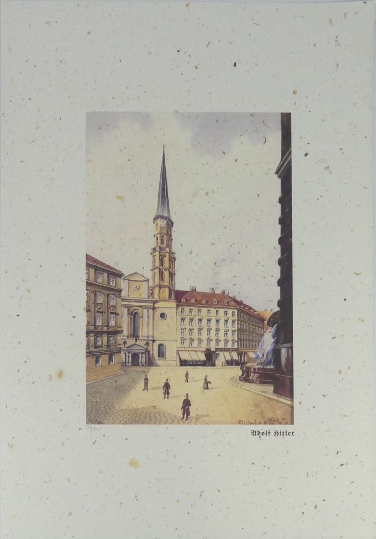 ADOLF HITLER 'ST. MICHAEL'S CHURCH' LITHOGRAPH (1 of 8)
