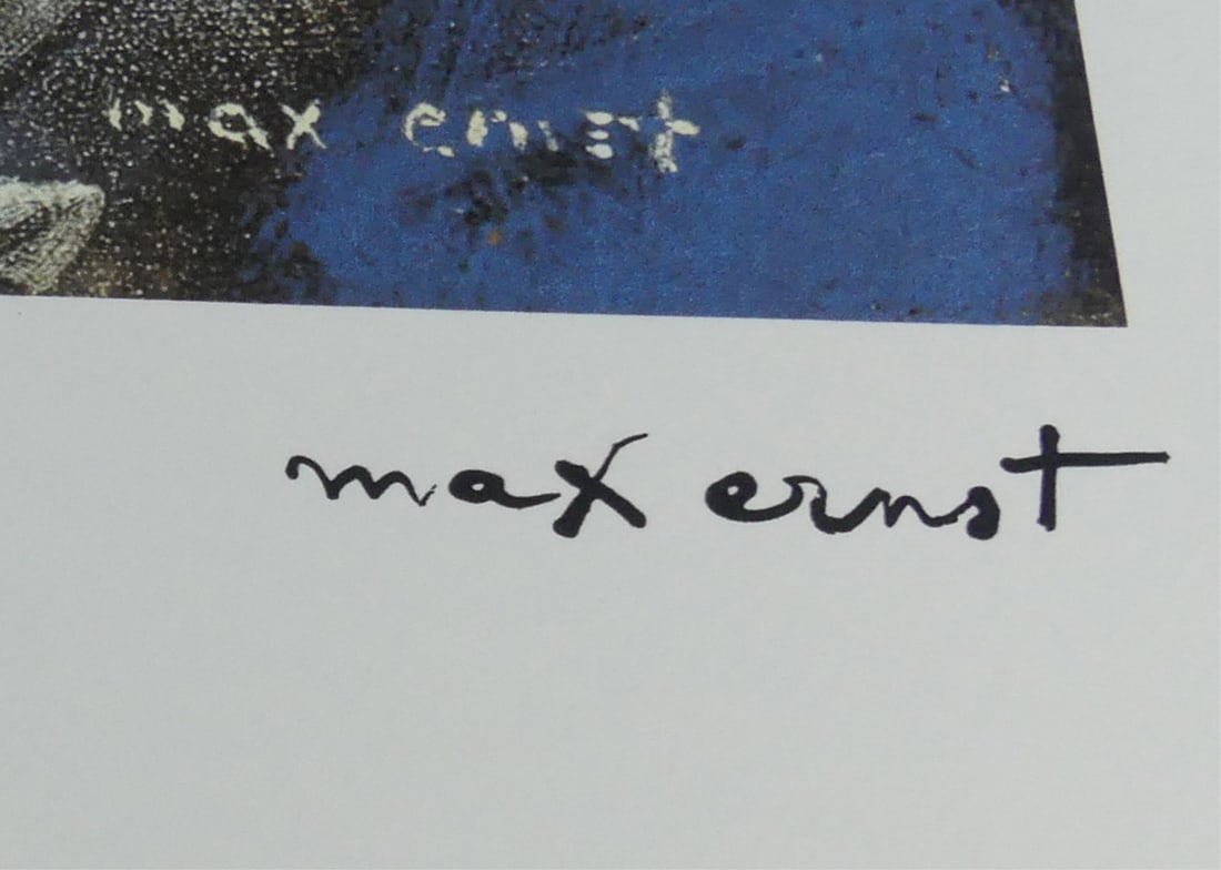 MAX ERNST 'THE AUTUMN FACTOR' LITHOGRAPH: Max Ernst 'The Autumn Factor' lithograph. Signed in the plate lower right. Numbered in pencil 93/100 and holds blindstamp lower left. Sheet measures 27 5/8" x 19 5/8".