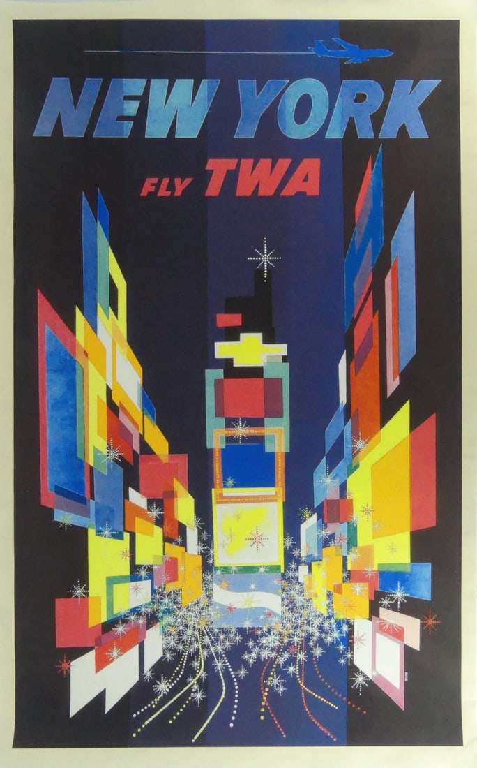 DAVID KLEIN 'NEW YORK FLY TWA' TRAVEL POSTER (1 of 5)