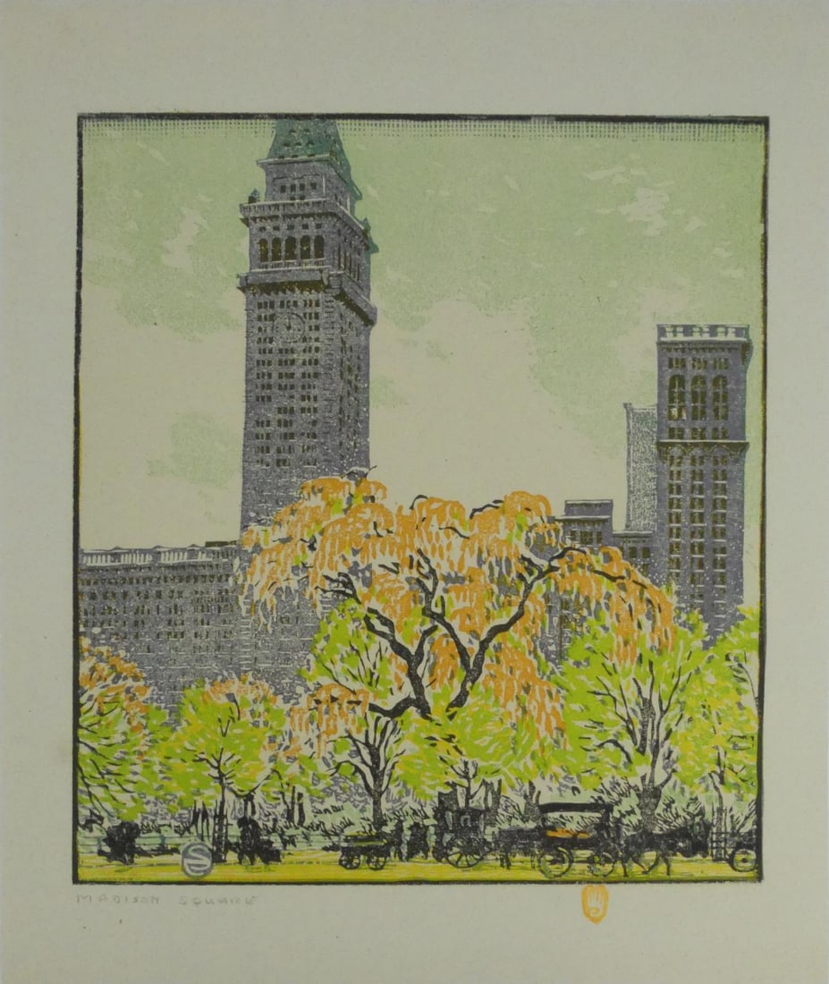 GUSTAV BAUMANN 'MADISON SQUARE' LITHOGRAPH (1 of 6)