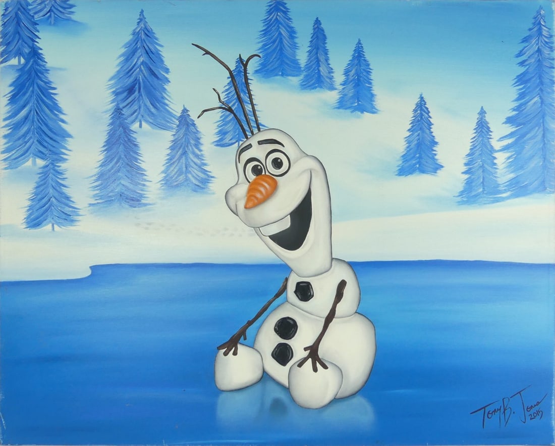 TONY B JONES 'OLAF' DISNEY'S FROZEN OIL ON CANVAS (1 of 5)