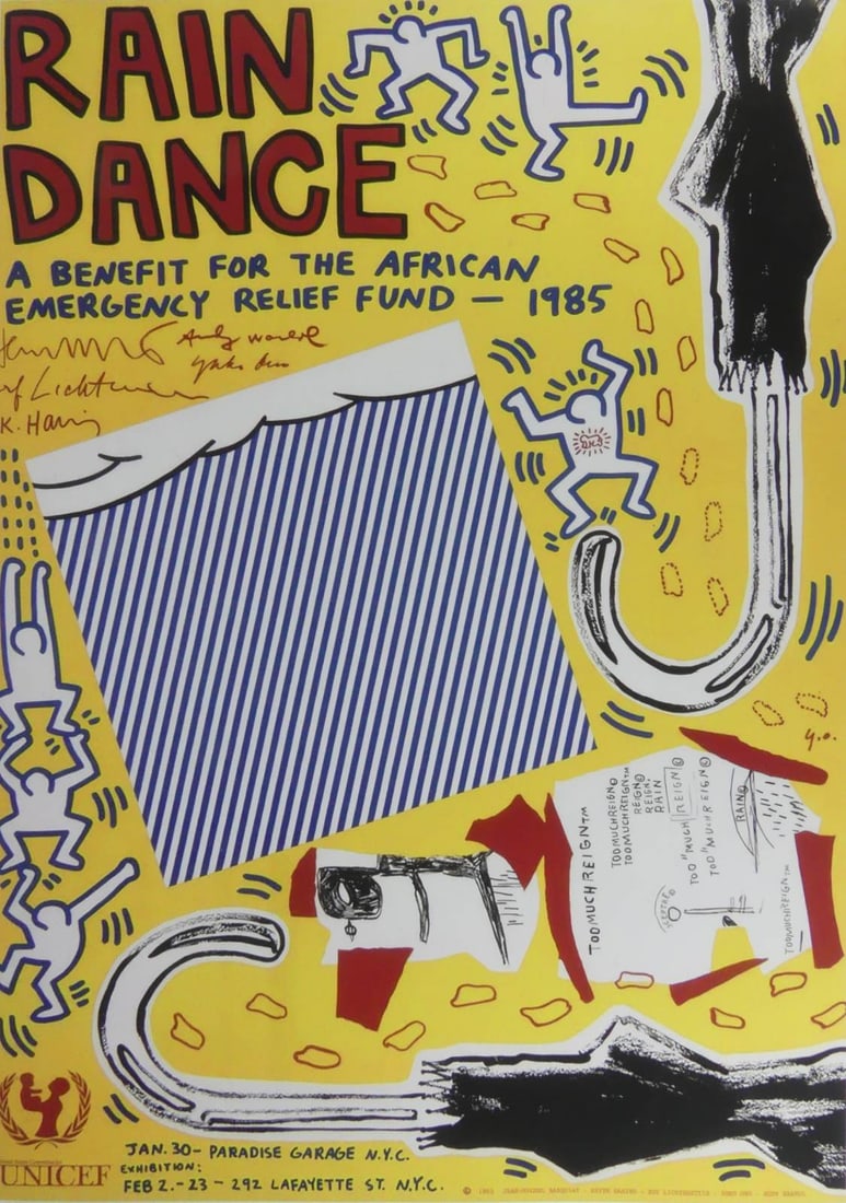 BASQUIAT WARHOL LICHTENSTEIN 'RAIN DANCE' POSTER (1 of 5)