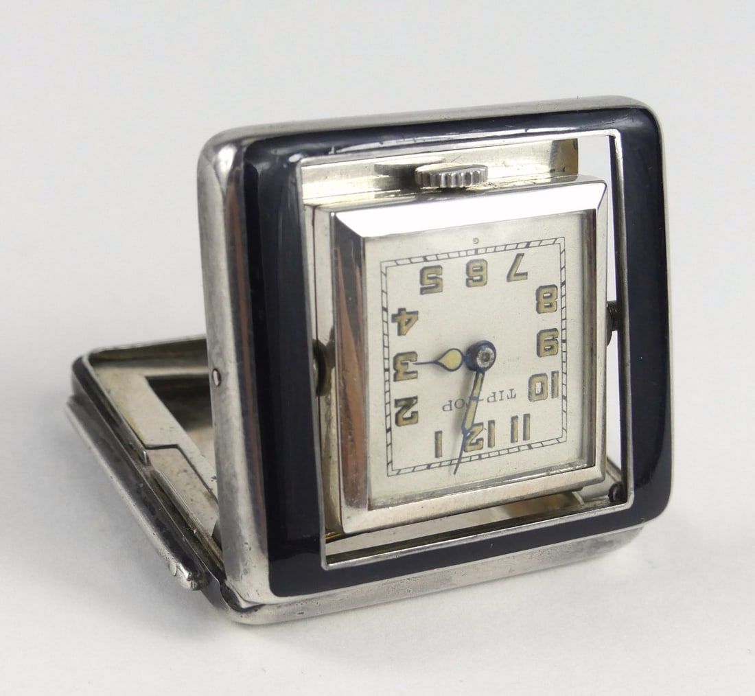 VINTAGE 935 STERLING SILVER TRAVEL CLOCK (1 of 6)