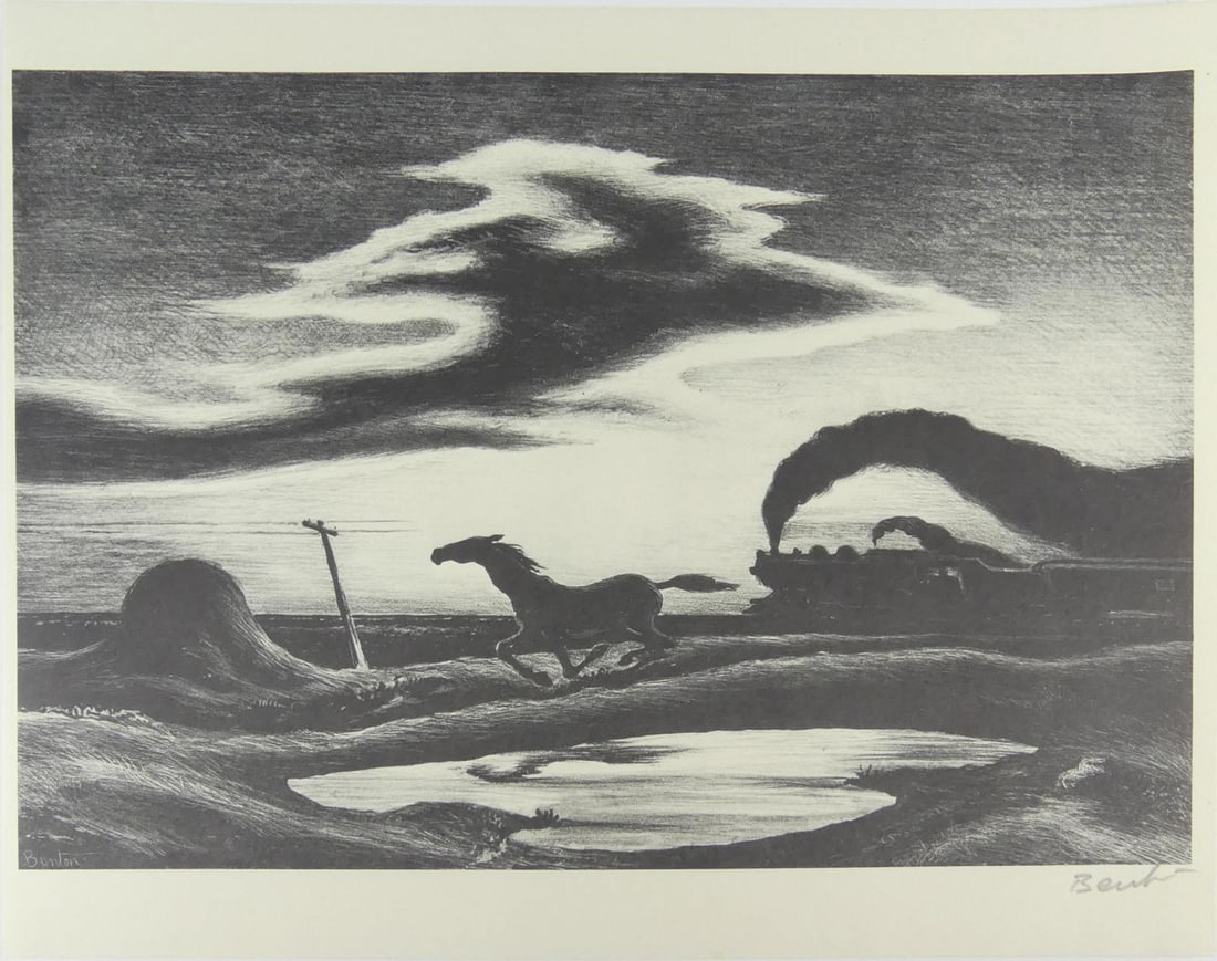 THOMAS HART BENTON 'THE RACE' SIGNED LITHOGRAPH (1 of 7)
