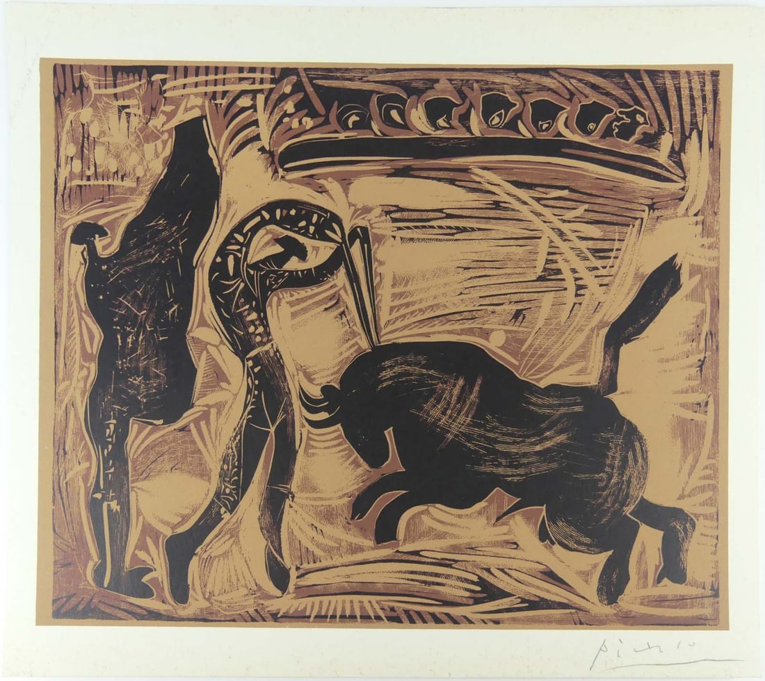 PABLO PICASSO 'LES BANDERILLES' SIGNED LINOCUT (1 of 5)