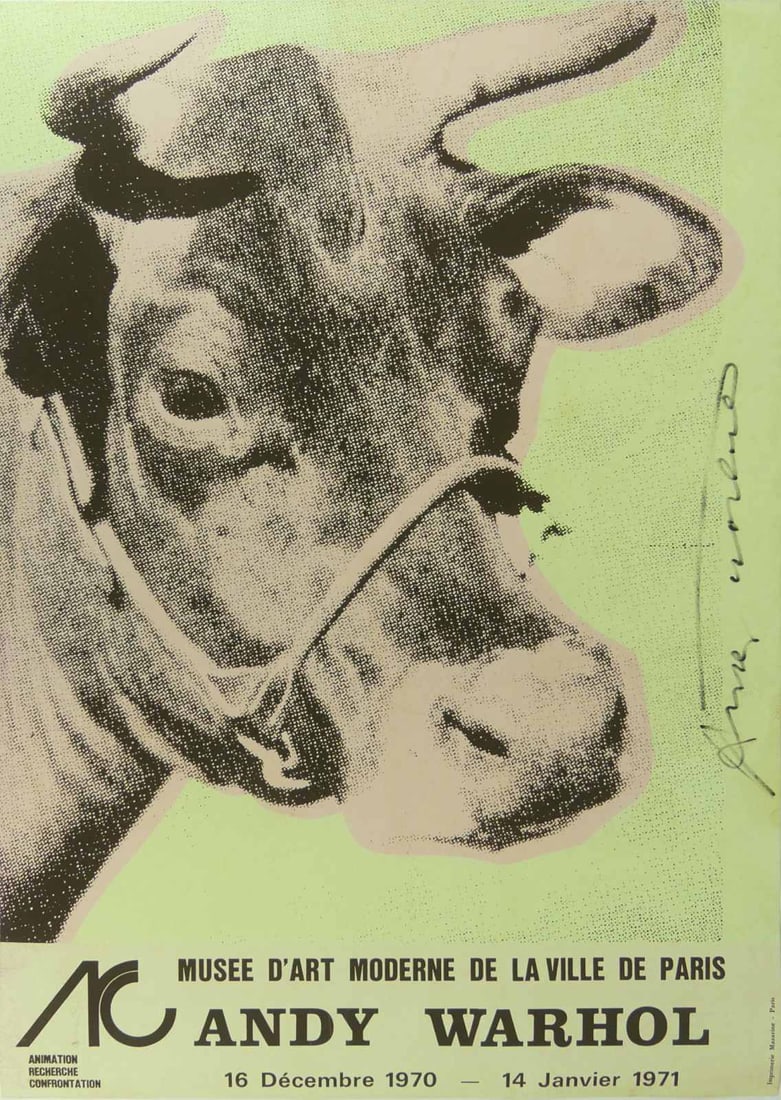 ANDY WARHOL 'LA BIENNALE COW' SIGNED POSTER (1 of 8)