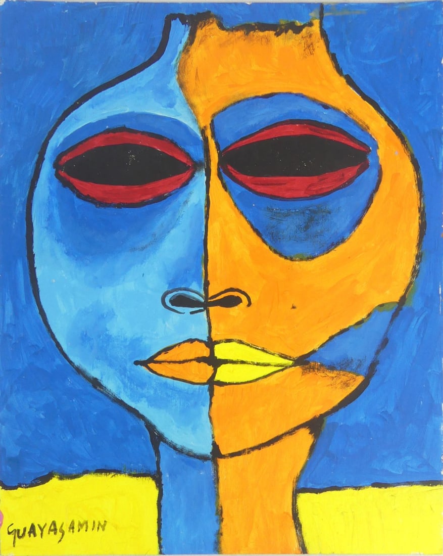 OSWALDO GUAYASAMIN OIL PAINTING ON BOARD (1 of 6)