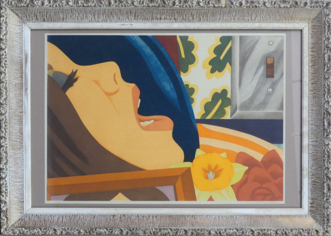 TOM WESSELMANN 'BEDROOM FACE': Tom Wesselmann 'Bedroom Face' print in colors on wove paper. Pencil signed, dated 1977 and numbered PP 17/17 lower right. Sheet measures 31 1/2" x 22 3/8. Frame measures 42 1/2" x 30 1/4" x 2 1/2".
