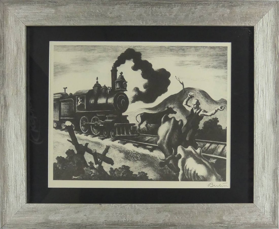 THOMAS BENTON 'SLOW TRAIN THROUGH ARKANSAS' LITHO (1 of 5)