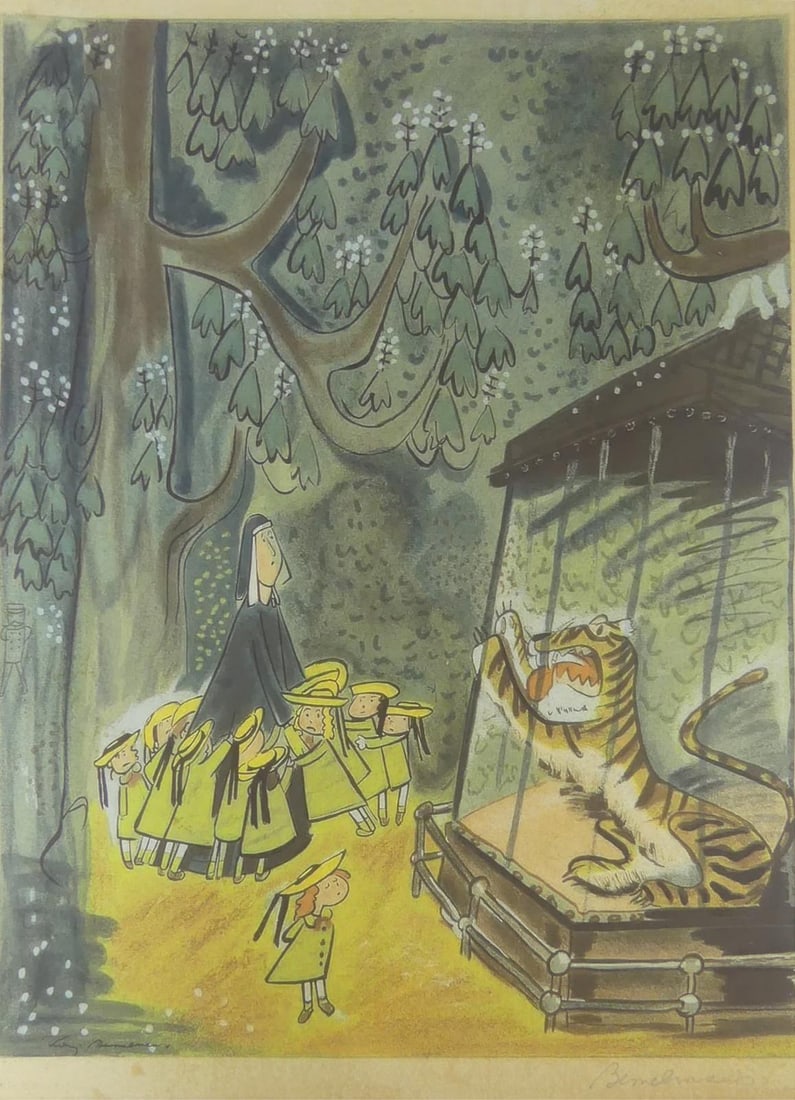 LUDWIG BEMELMANS 'TIGER AT THE ZOO' SIGNED LITHO (1 of 6)