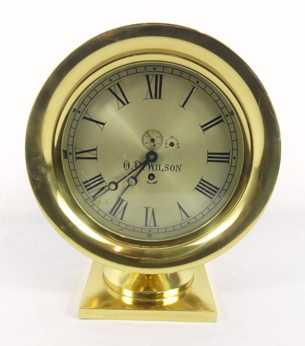 O.P. WILSON NAUTICAL BRASS SHIPS CLOCK (1 of 7)