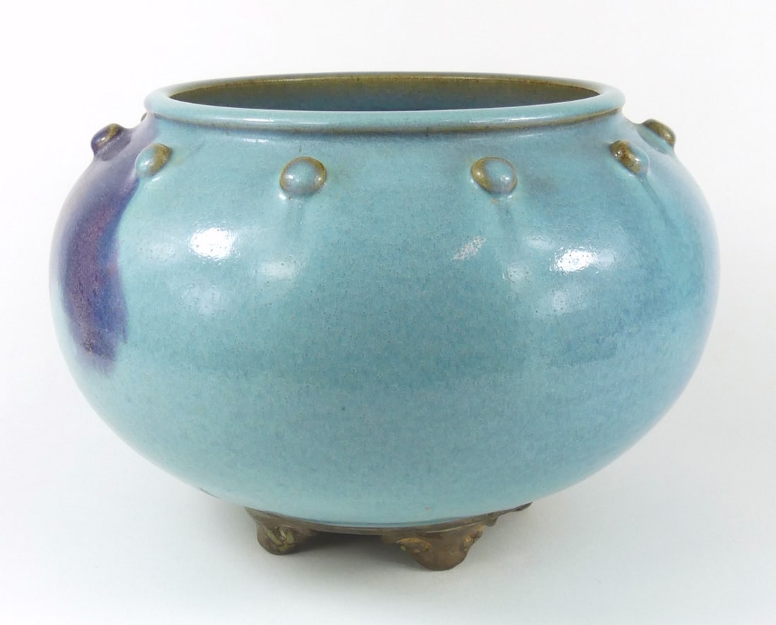 CHINESE JUN WARE CERAMIC CACHEPOT - 2