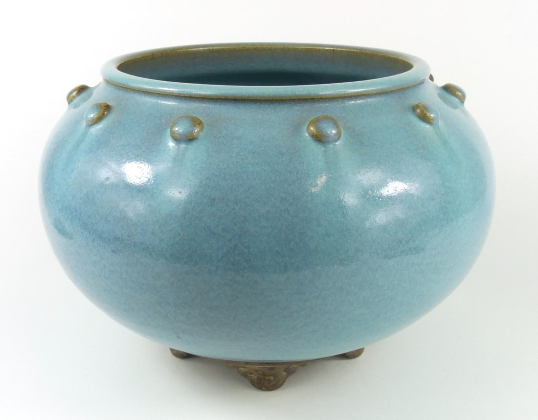 CHINESE JUN WARE CERAMIC CACHEPOT - 4