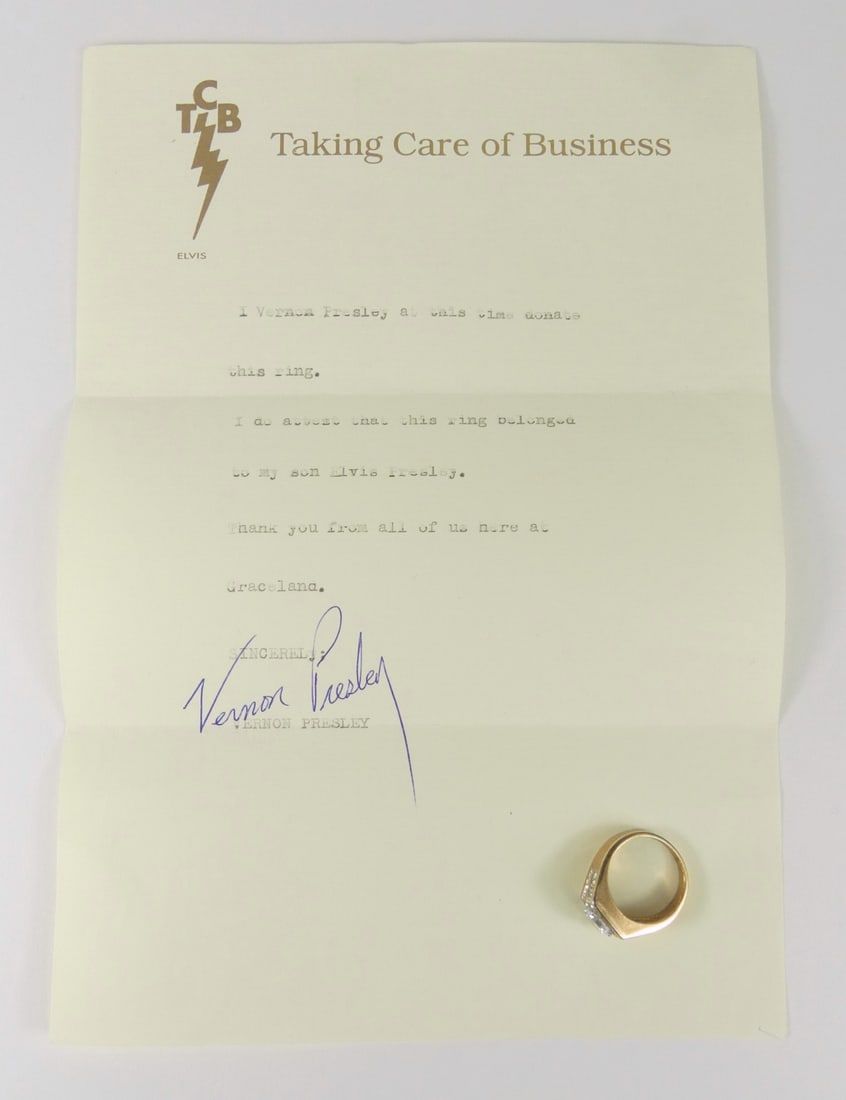 ELVIS PRESLEY OWNED 18kt GE YELLOW GOLD CZ RING (1 of 7)