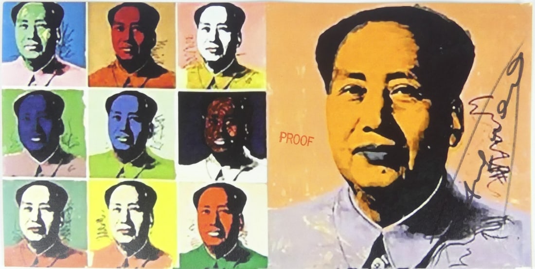 ANDY WARHOL 'MAO' SIGNED INVITATION CARD PROOF (1 of 4)