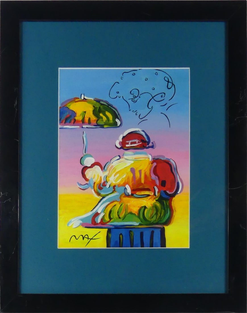 PETER MAX 'UMBRELLA MAN' MIXED MEDIA ON PAPER (1 of 7)
