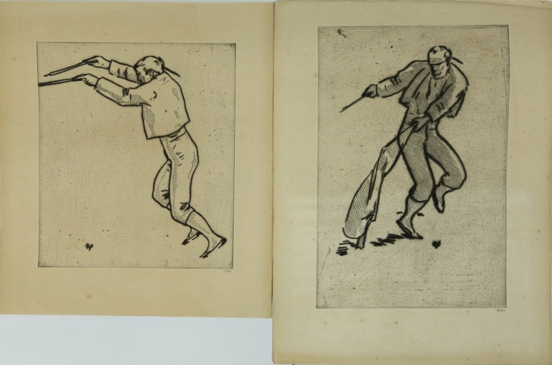 2pc WILLI GEIGER 'TAUROMACHIE' ETCHINGS (1 of 6)
