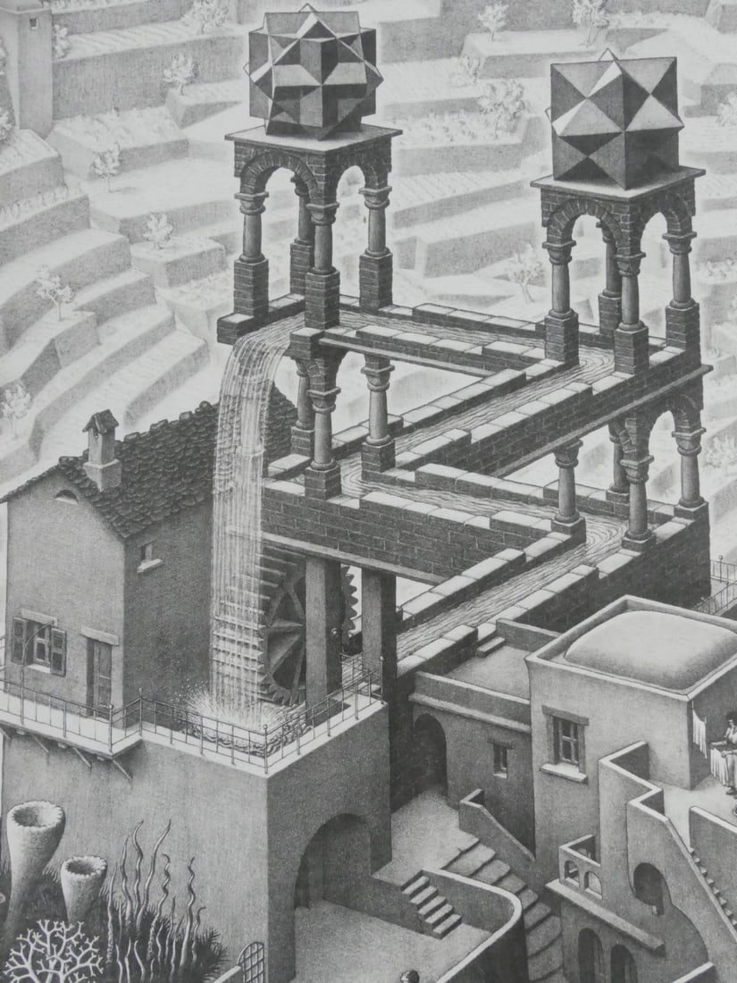 M.C. ESCHER 'WATERFALL' OFFSET LITHOGRAPH - 3