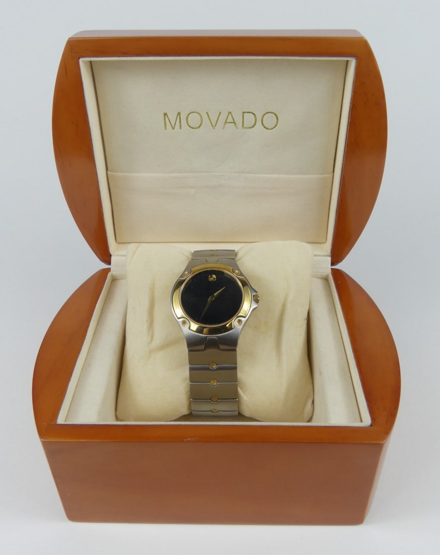 MOVADO MEN'S SPORTS EDITION MUSEUM WATCH: Movado Men's Sports Edition Museum stainless steel wrist watch 84-GI-1892, Quartz with 38mm case and sapphire crystal. Includes original box.