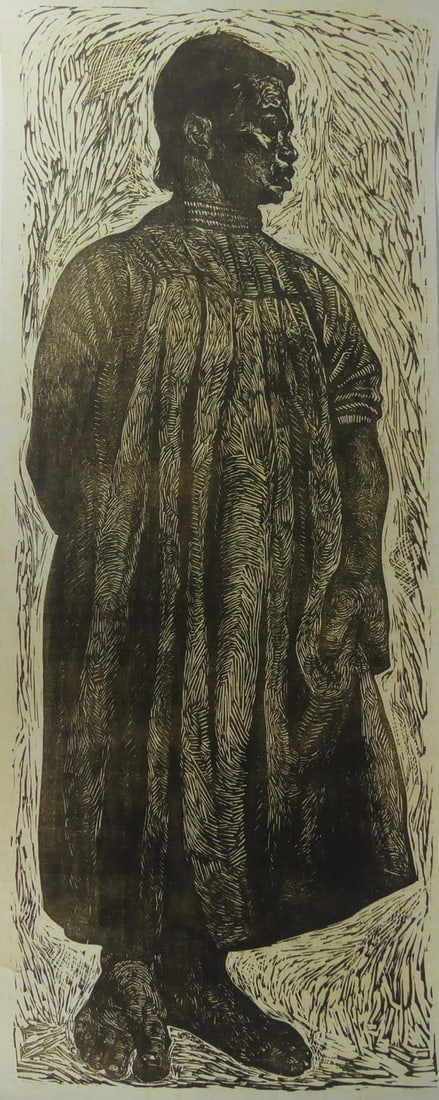 CHARLES WHITE 'SOLID AS A ROCK': Charles White 'Solid as a Rock' offset print on wove paper. Unsigned. Sheet measures 42 1/2" x 17 1/4".