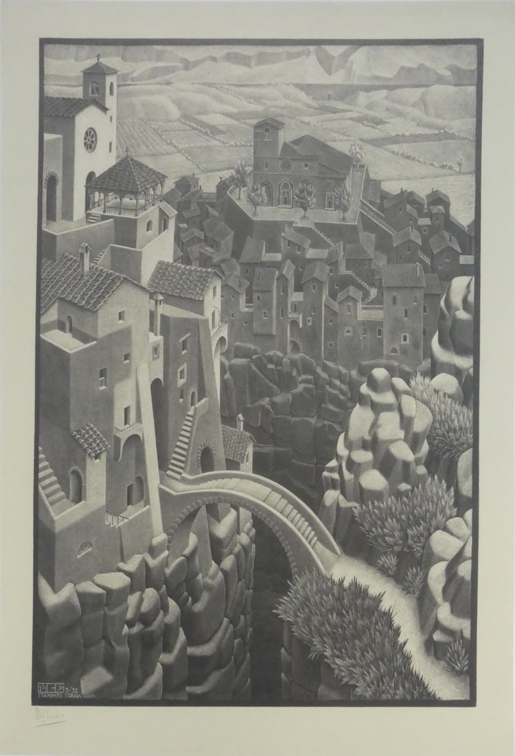 M.C. ESCHER 'THE BRIDGE' OFFSET LITHOGRAPH (1 of 6)
