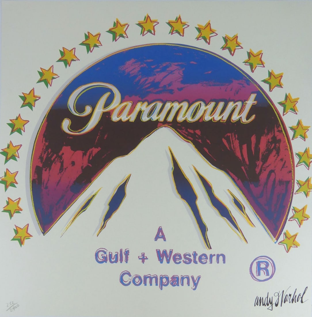 ANDY WARHOL 'PARAMOUNT' LITHOGRAPH: Andy Warhol 'Paramount' lithograph. Signed in the plate lower right. Numbered in pencil 252/2400 lower left. Stamped to verso. Sheet measures 23 5/8" x 23 5/8".