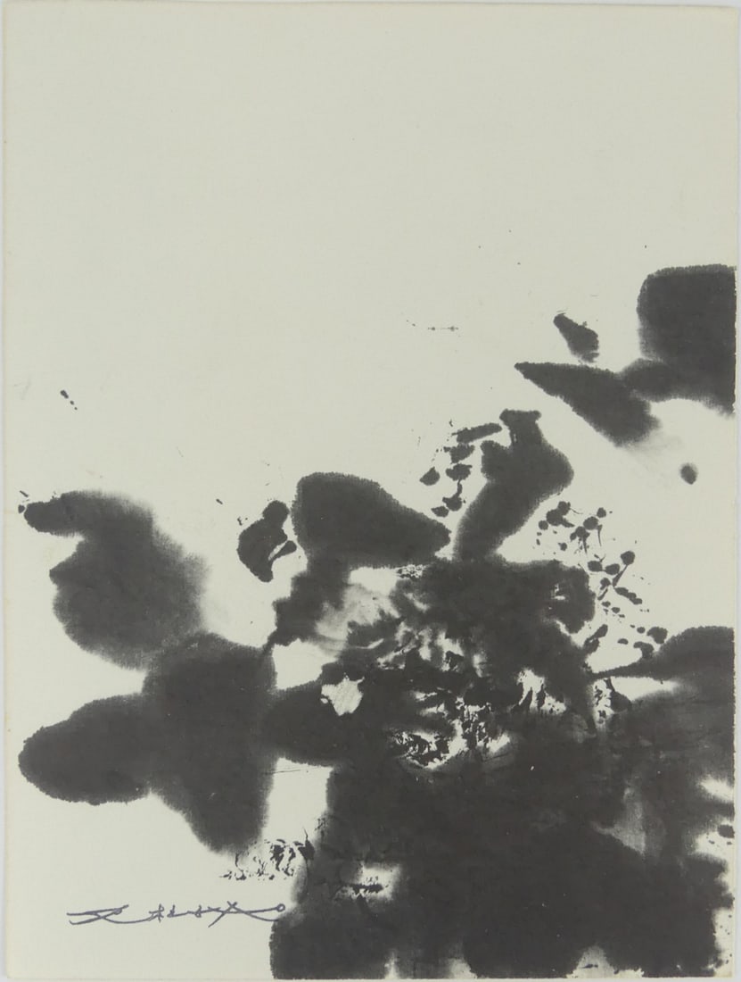 ZAO WOU-KI OFFSET LITHOGRAPH: Zao Wou-Ki offset lithograph. Signed in the plate lower left. Sheet measures 9 1/2" x 7".