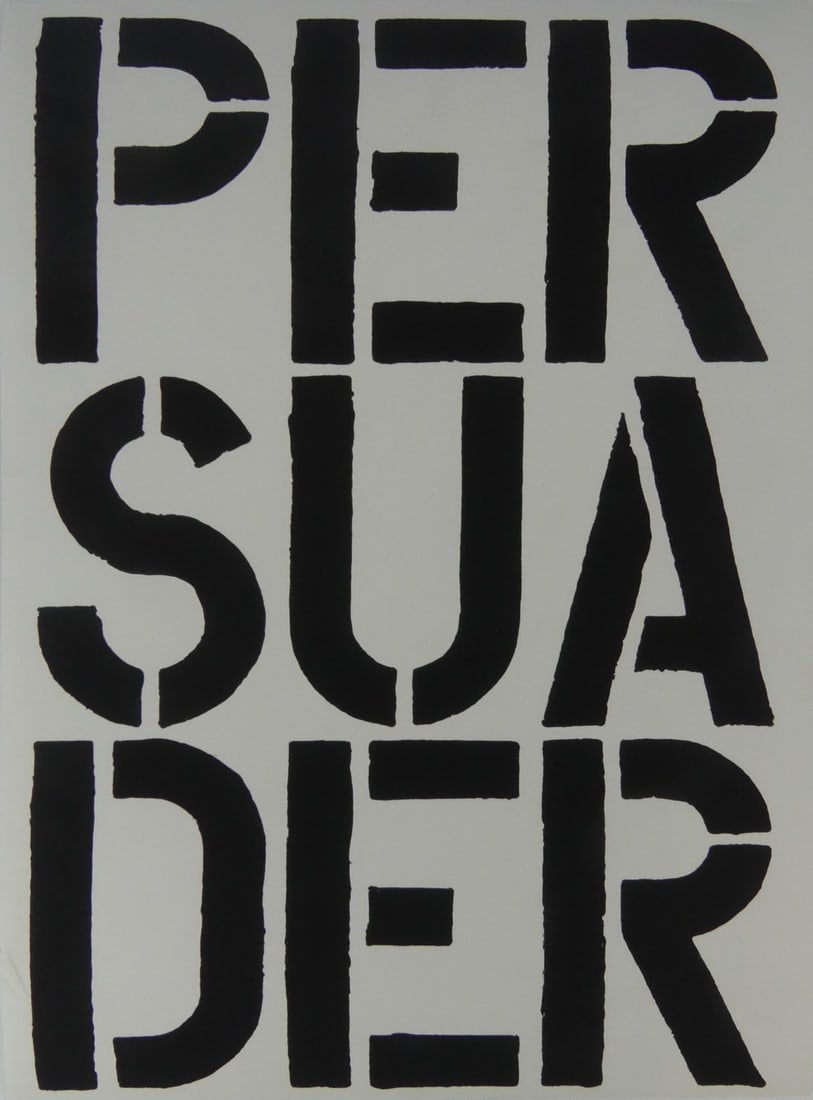 CHRISTOPHER WOOL 'PERSUADER' OFFSET LITHOGRAPH: Christopher Wool 'Persuader' offset lithograph on wove paper. Sheet measures 22 1/2" x 15 1/2".