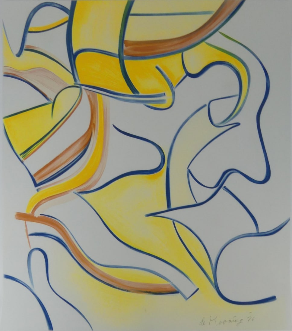 WILLEM DE KOONING 'UNTITLED' QUATRE LITHOGRAPHIES: Willem de Kooning 'Untitled' print in colors on wove paper from the Quatre Lithographies series. Signed and dated in the plate lower right. Sheet measures 27 7/8" x 24 1/2".