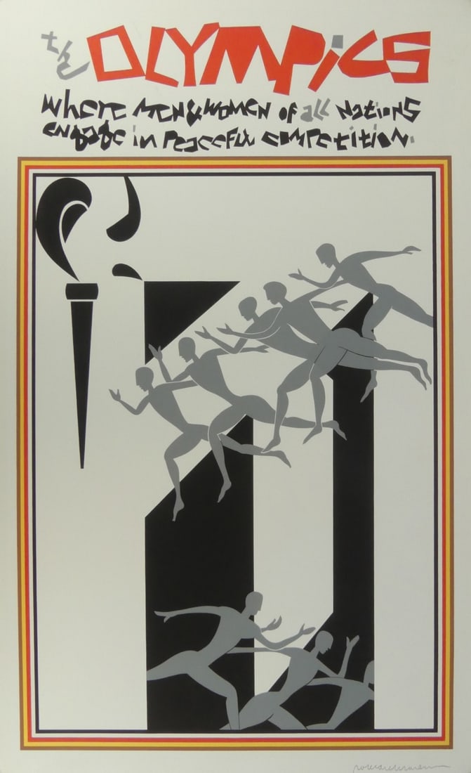 ROMARE BEARDEN 1976 OLYMPICS SIGNED POSTER (1 of 6)