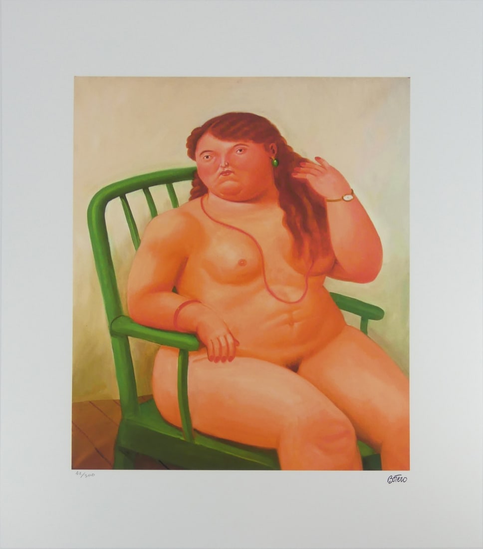 FERNANDO BOTERO 'NUE' LITHOGRAPH: Fernando Botero 'Nue' lithograph. Signed in the plate lower right. Numbered in pencil 42/300 and holds blindstamps lower left. Sheet measures 25 5/8" x 19 5/8".