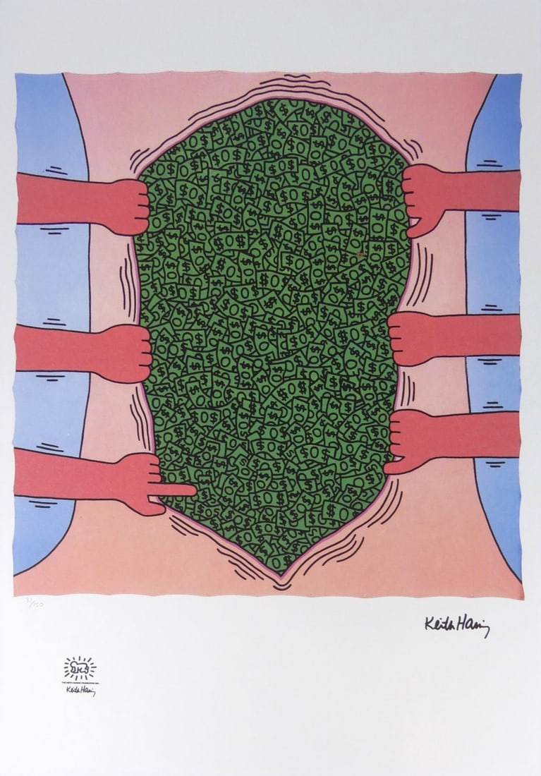 KEITH HARING 'BELLY DOLLARS' LITHOGRAPH (1 of 8)