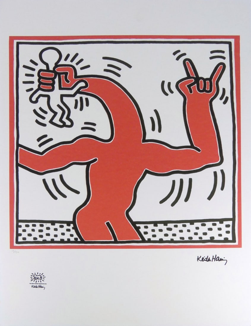 KEITH HARING 'CREATURE ROUGE' LITHOGRAPH (1 of 7)