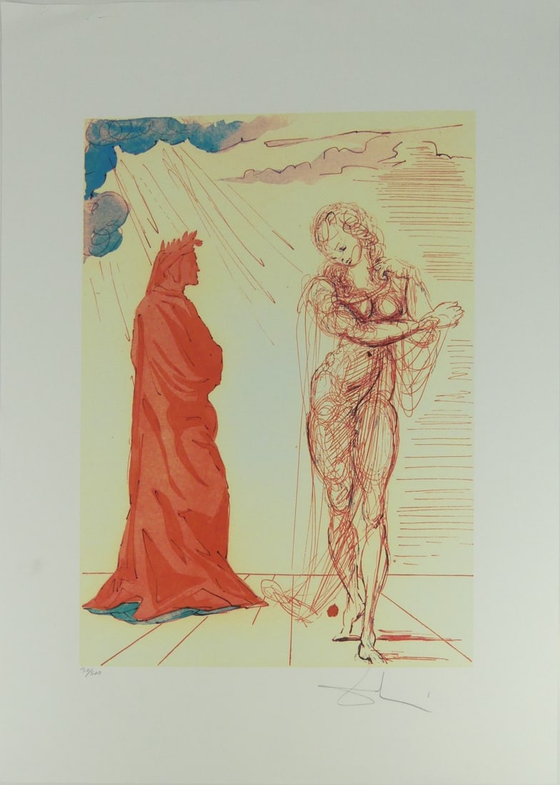 SALVADOR DALI 'VIRGIL COMFORTS DANTE' LITHOGRAPH (1 of 7)
