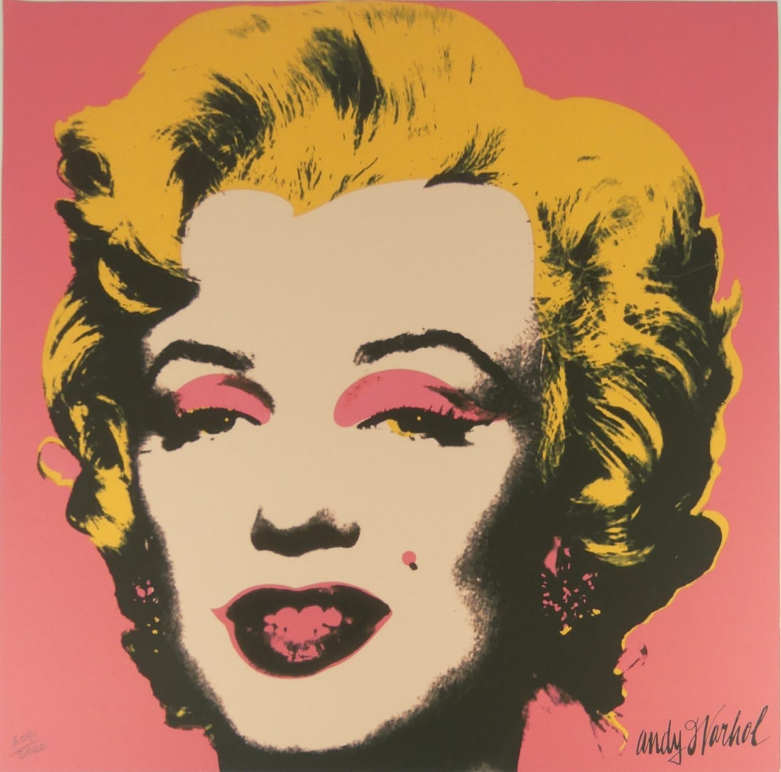 ANDY WARHOL 'MARILYN MONROE' LITHOGRAPH: Andy Warhol 'Marilyn Monroe' lithograph. Signed in the plate lower right. Numbered in pencil 604/2400 lower left. Stamped to a verso. Sheet measures 23 5/8" x 23 5/8".