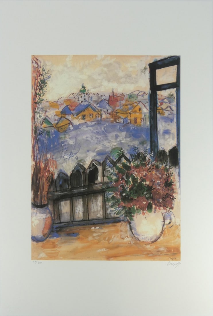 MARC CHAGALL 'VIEW FROM THE WINDOW' LITHOGRAPH (1 of 7)
