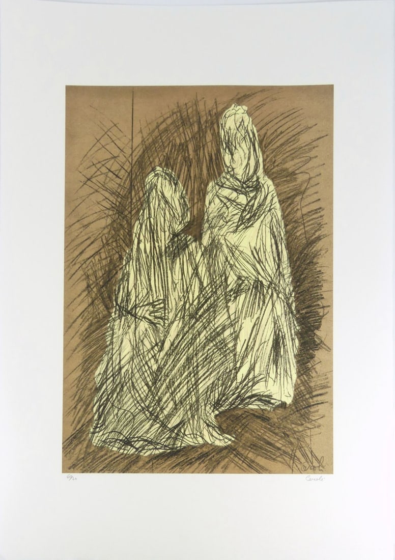 MARIO CEROLI 'ROBED FIGURES' LITHOGRAPH (1 of 7)