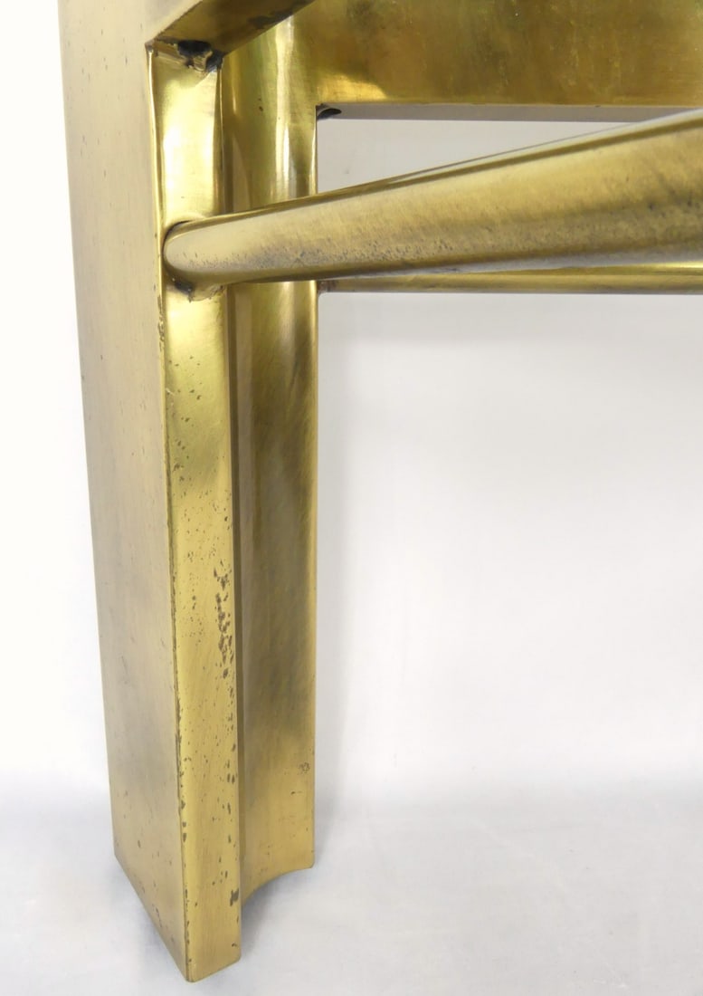 MID-CENTURY BRASS TRIANGULAR COFFEE TABLE - 4