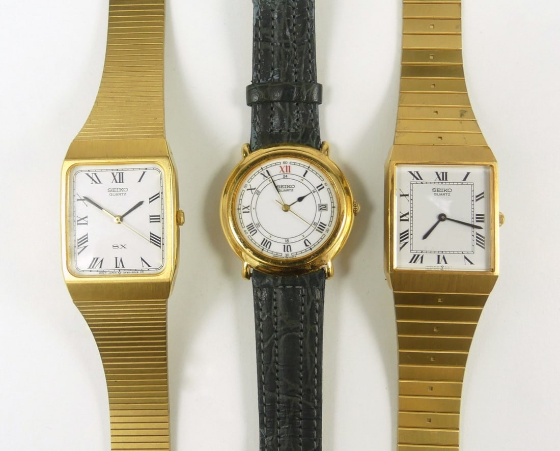 3pc SEIKO QUARTZ DRESS WATCHES (1 of 10)
