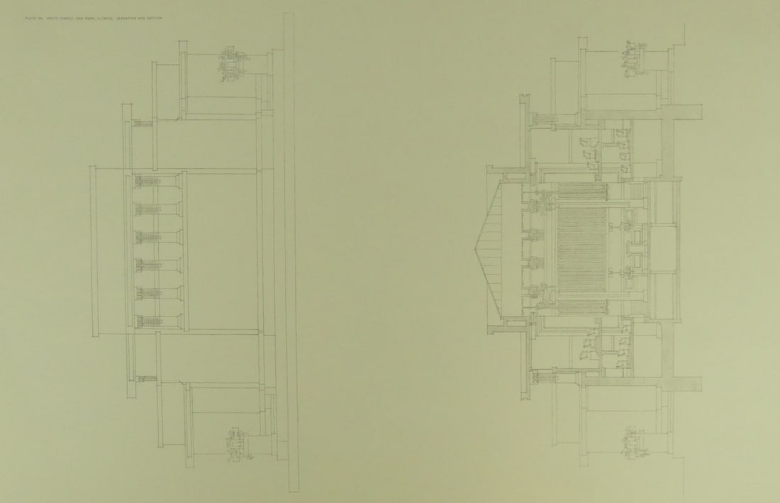 FRANK LLOYD WRIGHT 'UNITY TEMPLE' FLOORPLAN - 2