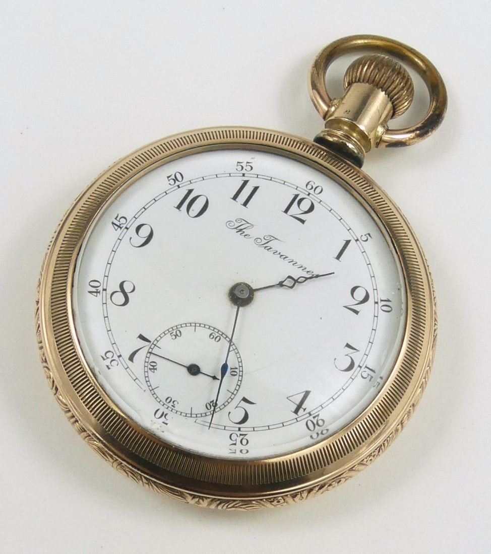 ANTIQUE TAVANNES 16S GOLD FILLED POCKET WATCH (1 of 7)