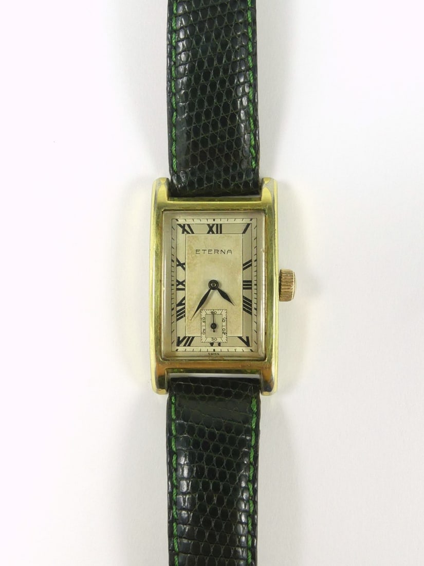 ETERNA GOLD FILLED CLAMSHELL TANK WRISTWATCH (1 of 6)