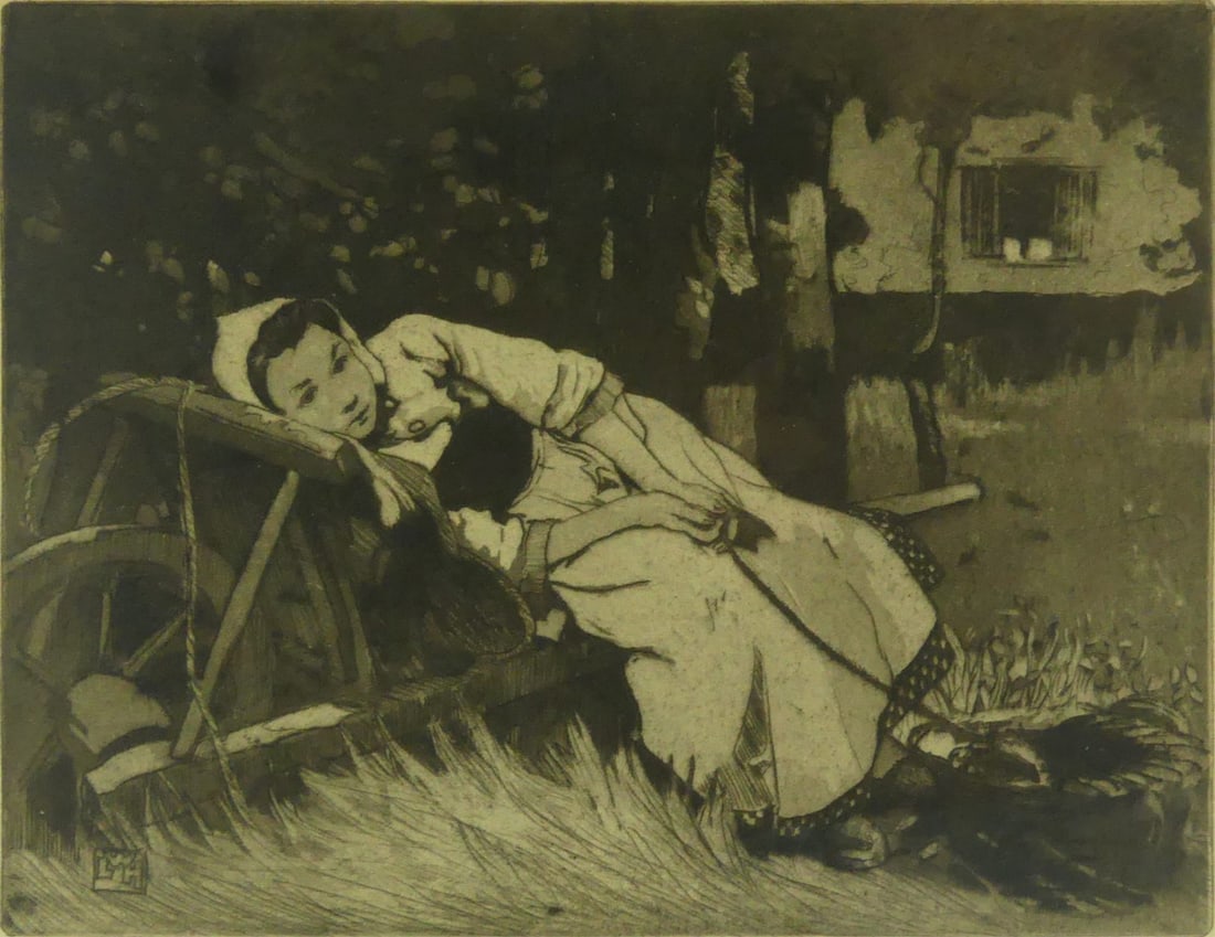 WILLIAM LEE HANKEY DRYPOINT ETCHING - 2