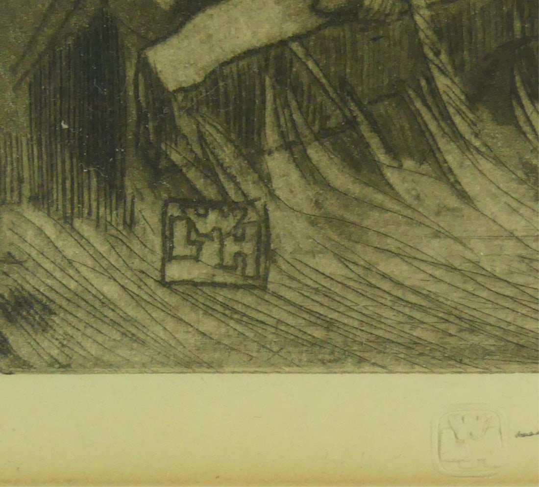 WILLIAM LEE HANKEY DRYPOINT ETCHING - 4