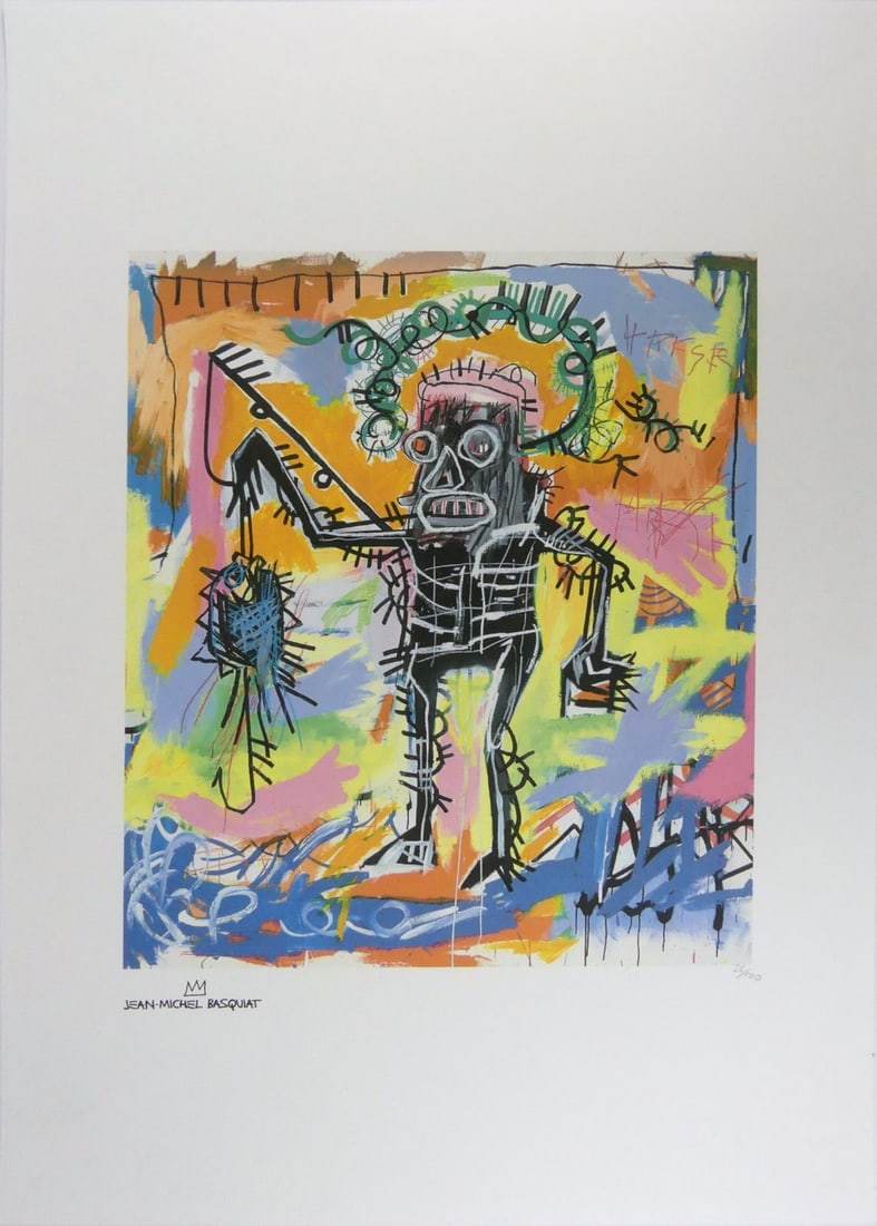 JEAN-MICHEL BASQUIAT 'FISHING' LITHOGRAPH (1 of 7)