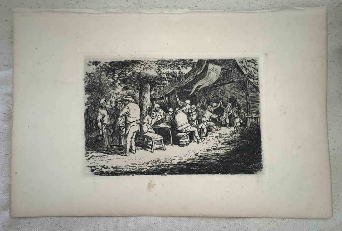 ADRIAEN VAN OSTADE 'PEASANTS DRINKING' ETCHING (1 of 6)
